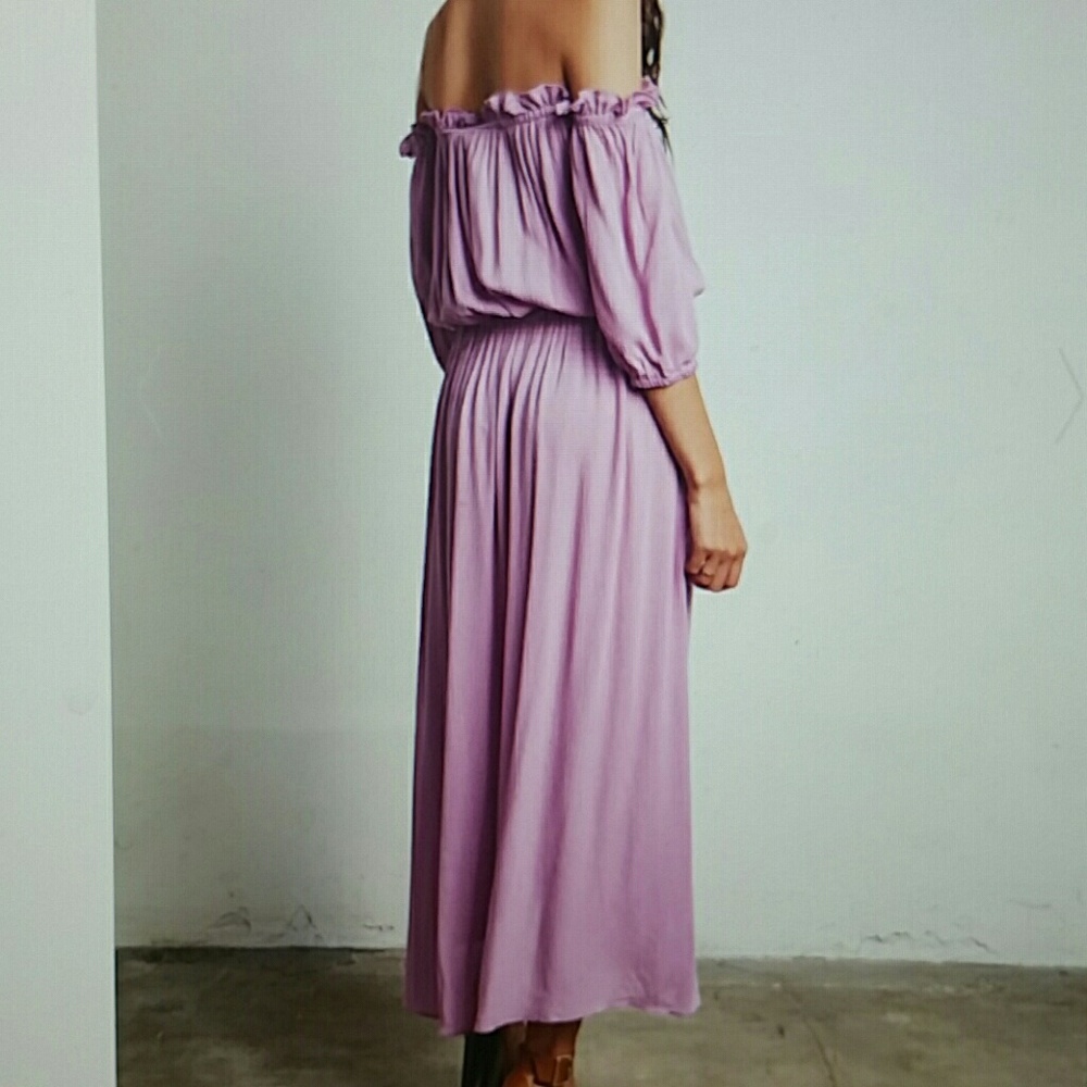 Lilac maxi dress with ruffle detail - Picture 4 of 8